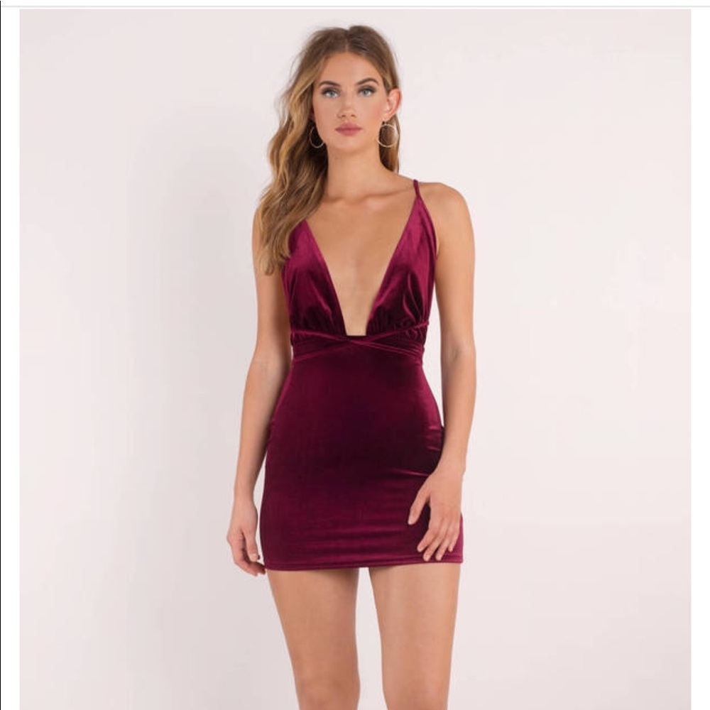 Wine velvet Bodycon dress